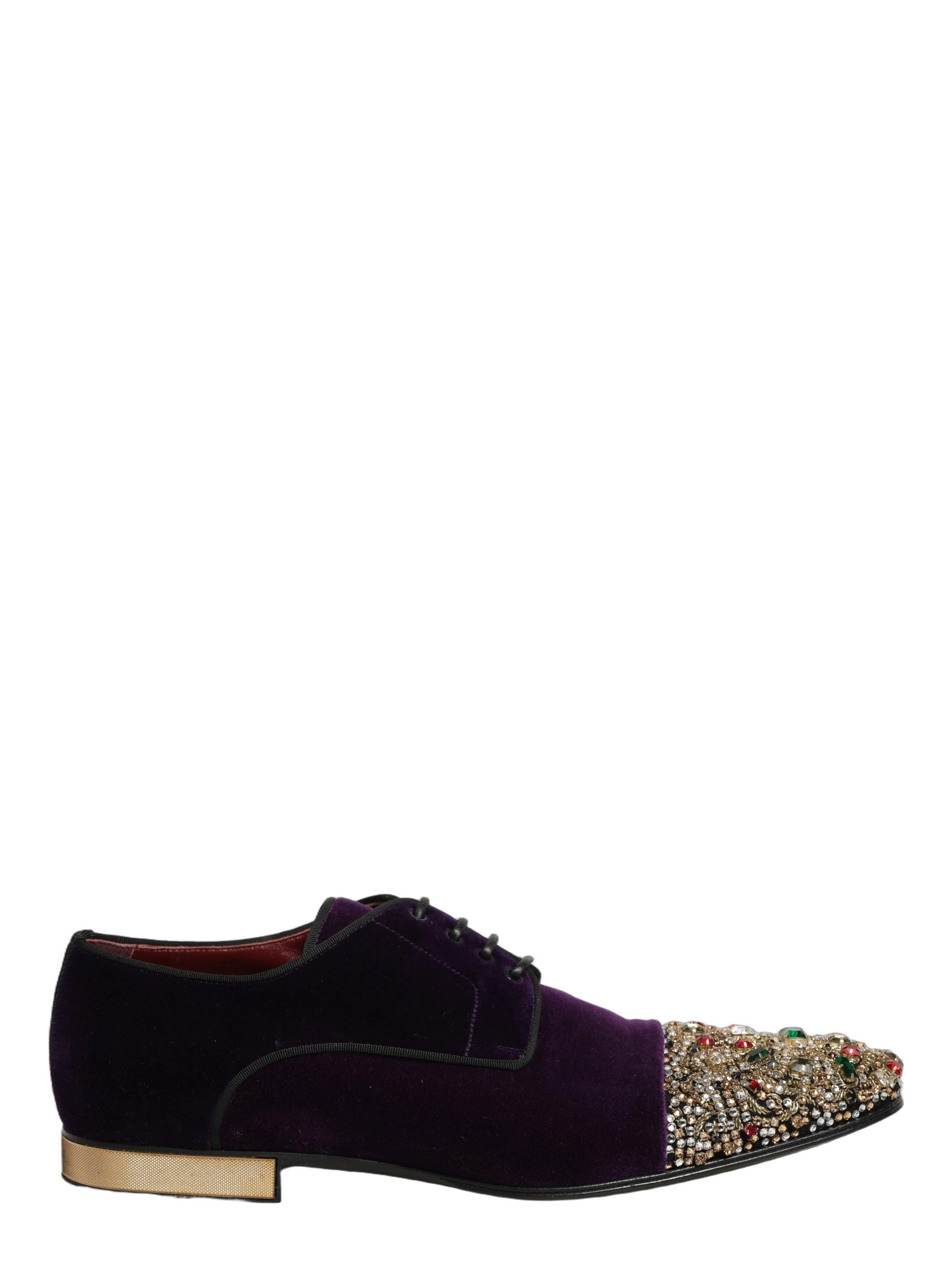 Violet Suede Embellished Derby Dress Shoes