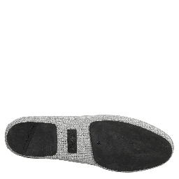 Gray Crown Rose Angel Embroidery Loafer Shoes