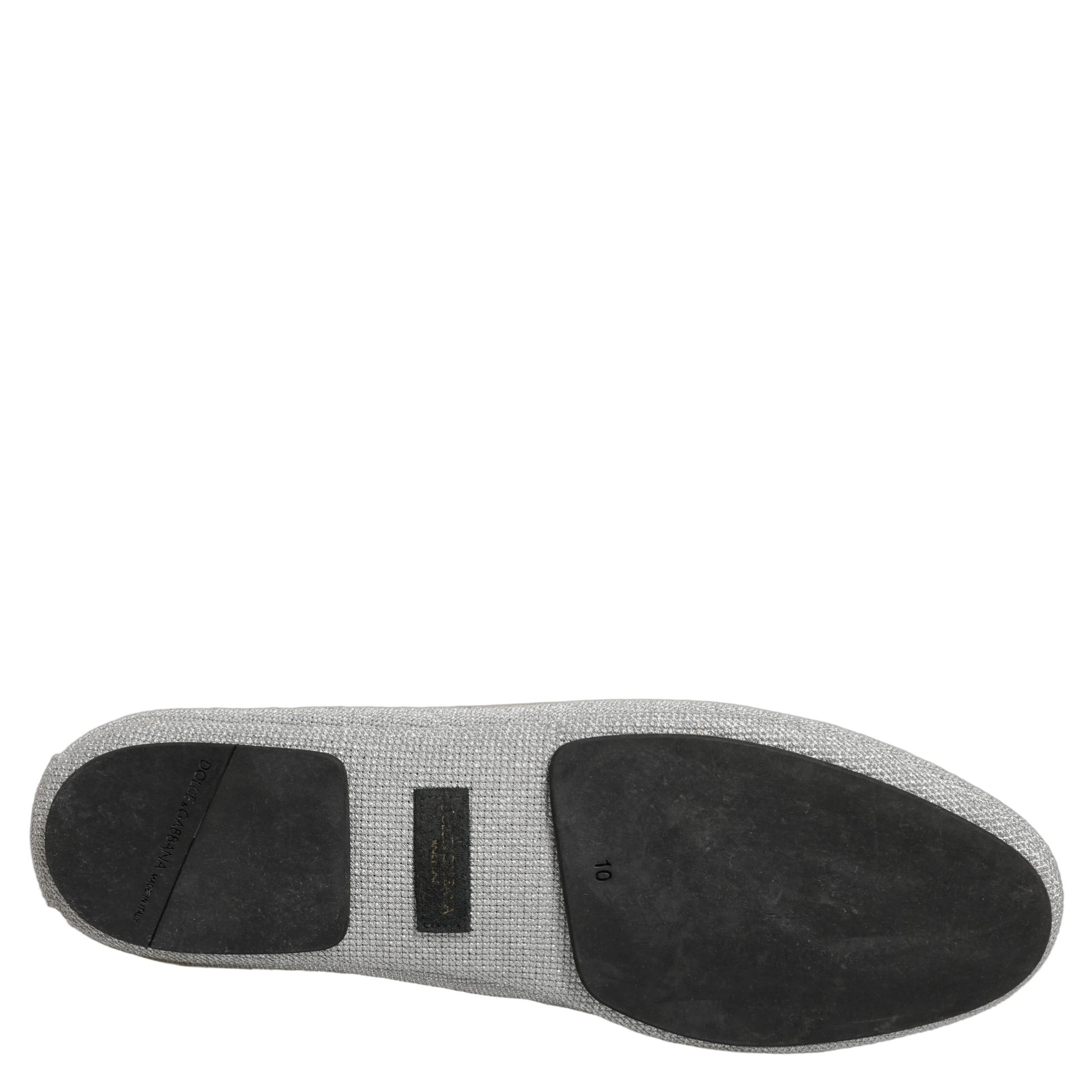 Gray Crown Rose Angel Embroidery Loafer Shoes