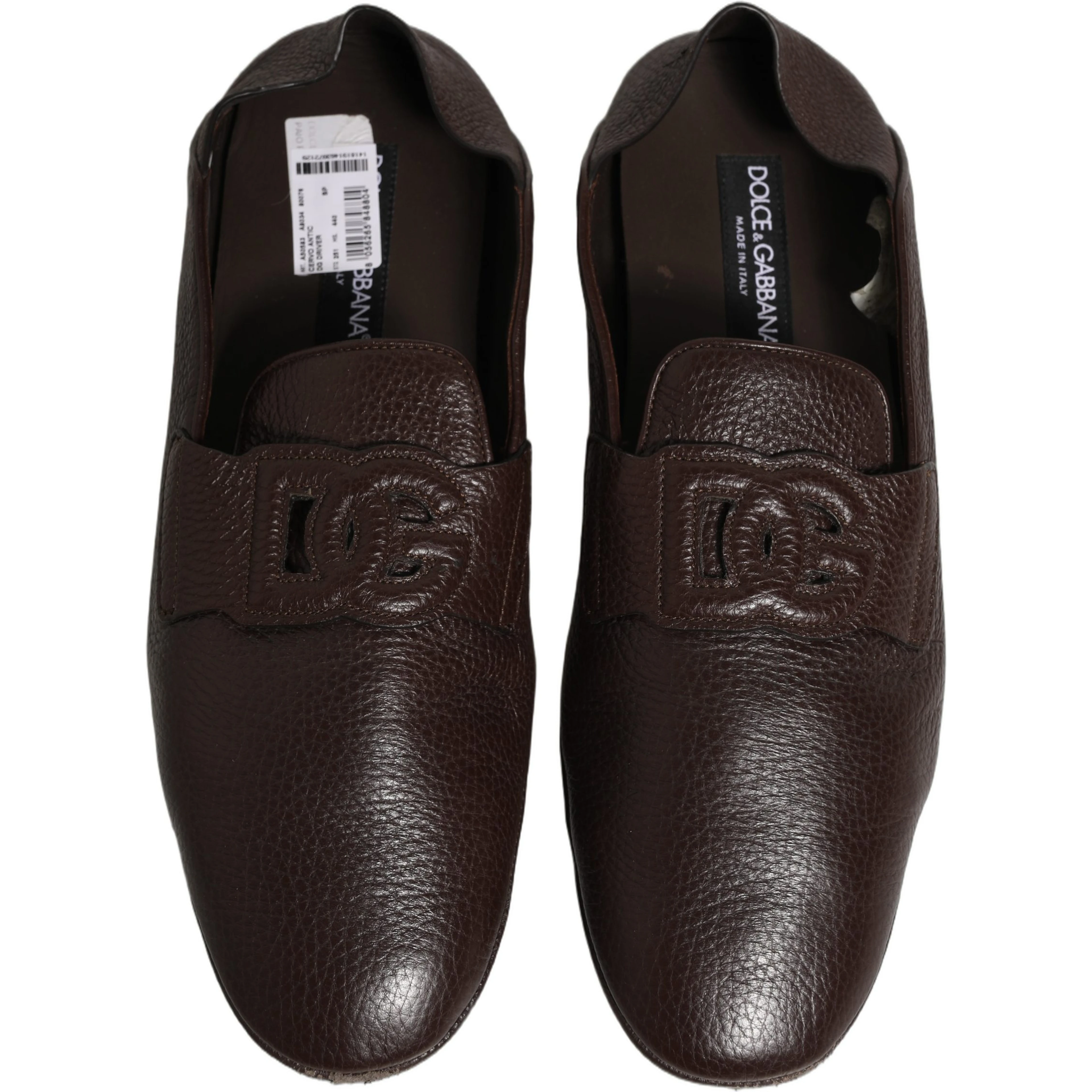 Brown Deerskin Leather Driver Loafers Shoes