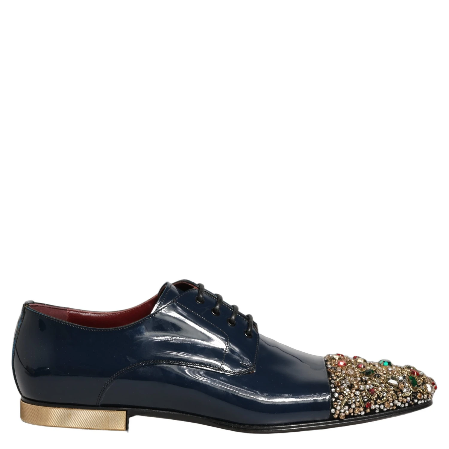 Blue Embellished Men Derby Dress Formal Shoes