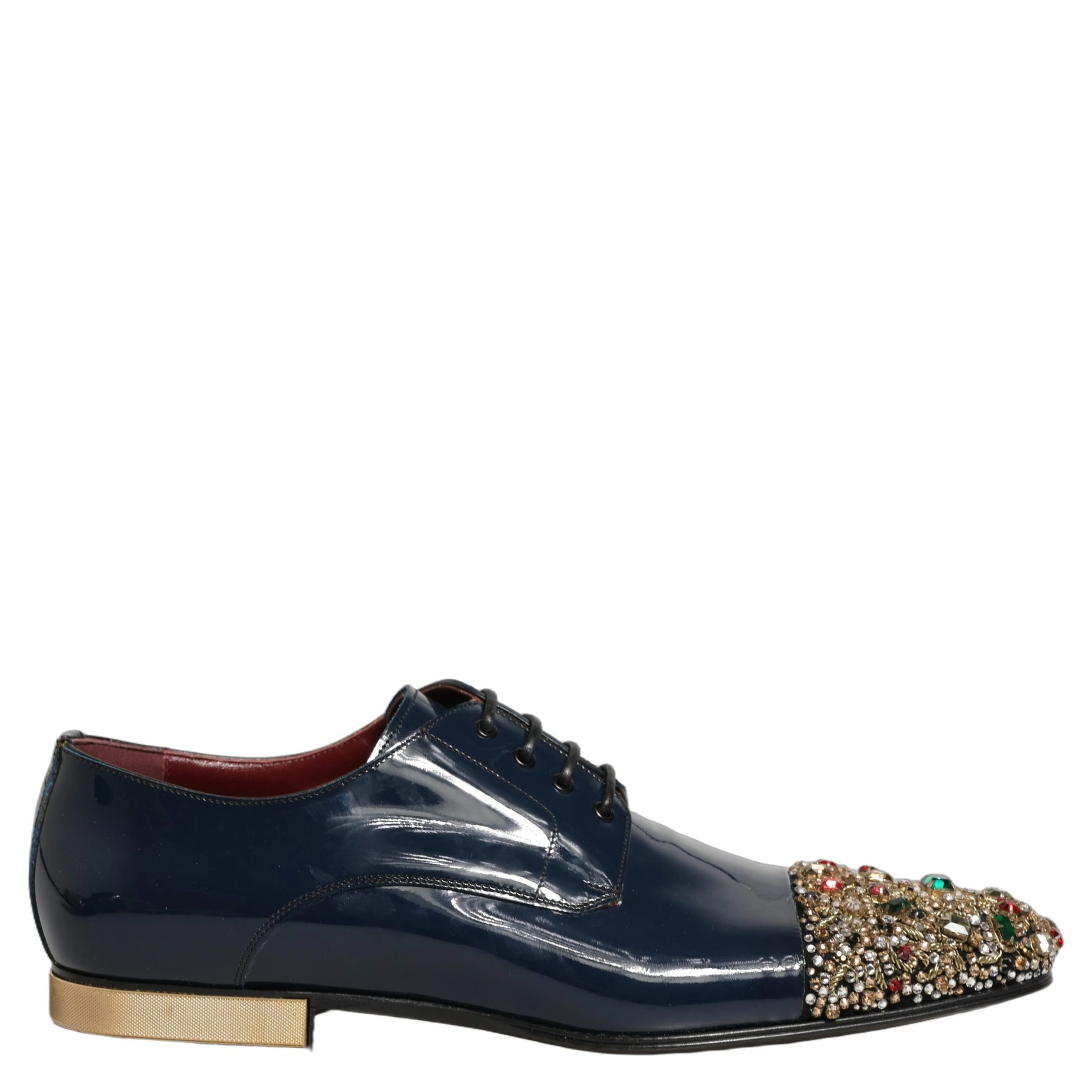 Blue Embellished Men Derby Dress Formal Shoes