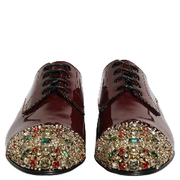 Maroon Embellished Derby Dress Formal Shoes