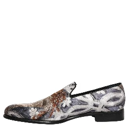 Multicolor Floral Tapestry Embroidery Loafer Shoes