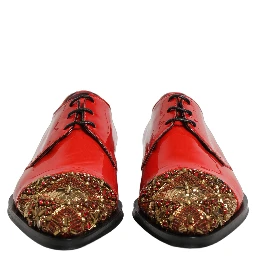 Red Embellished Men Derby Dress Formal Shoes