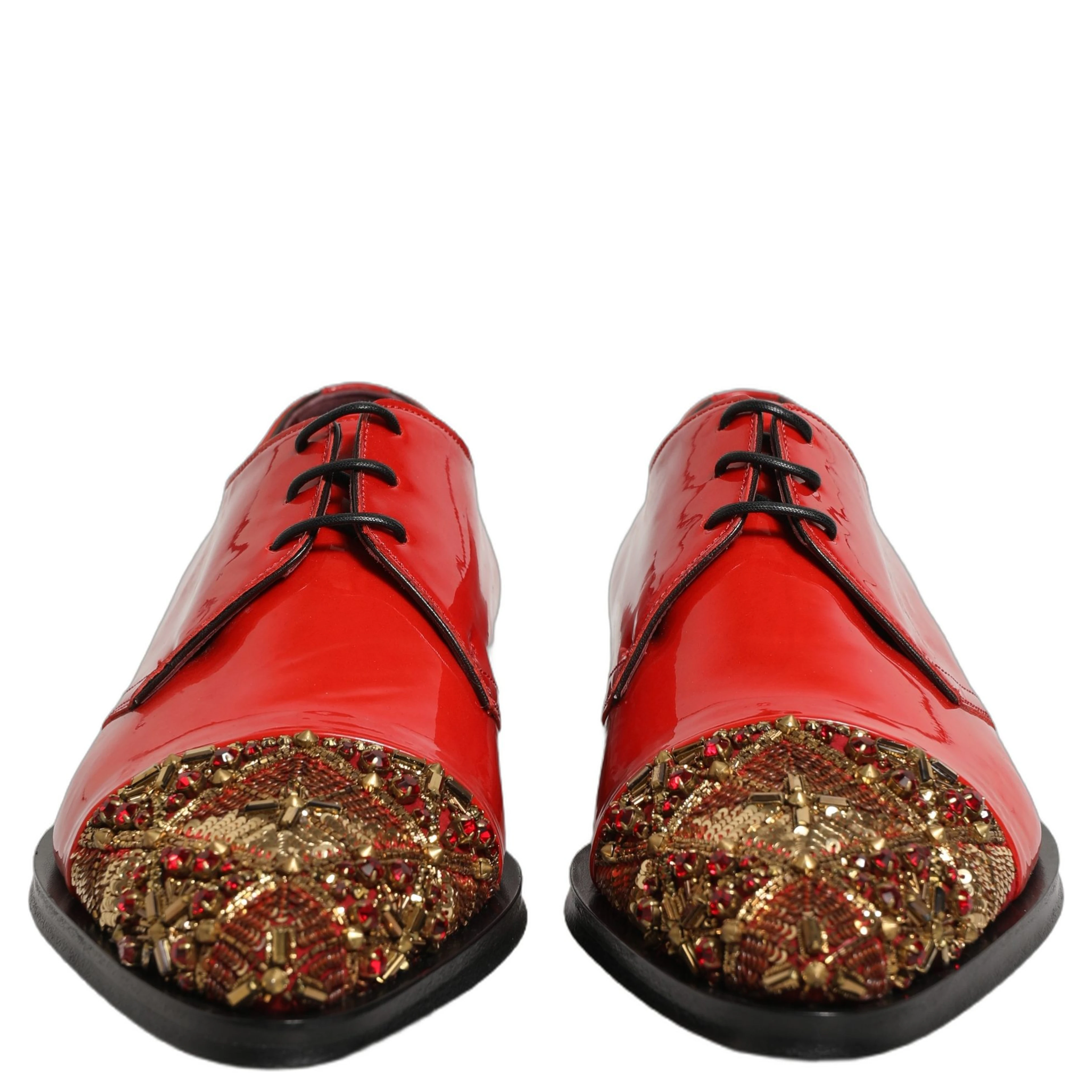 Red Embellished Men Derby Dress Formal Shoes