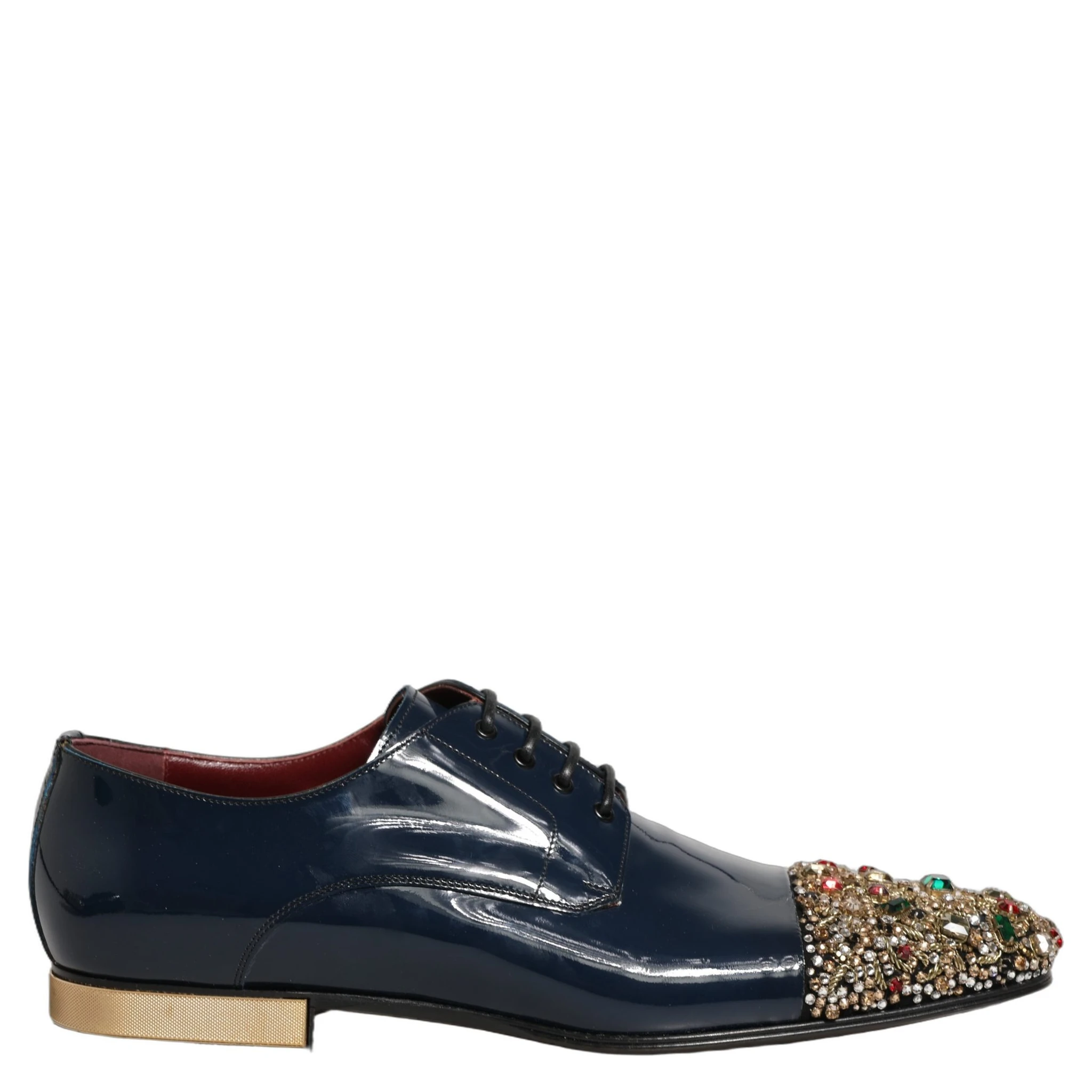 Blue Embellished Men Derby Dress Formal Shoes
