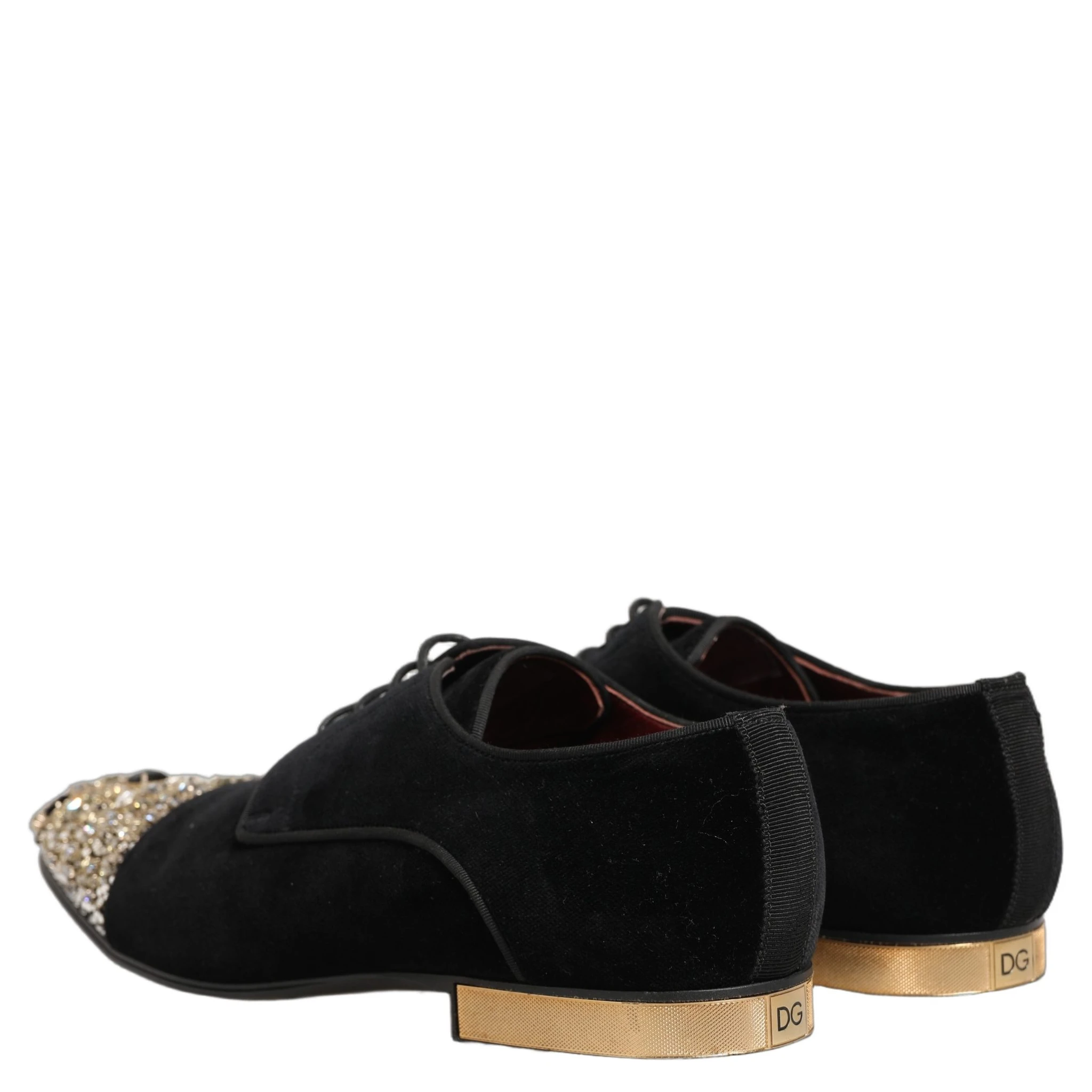 Black Suede Embellished Derby Dress Shoes