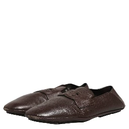 Brown Deerskin Leather Driver Loafers Shoes