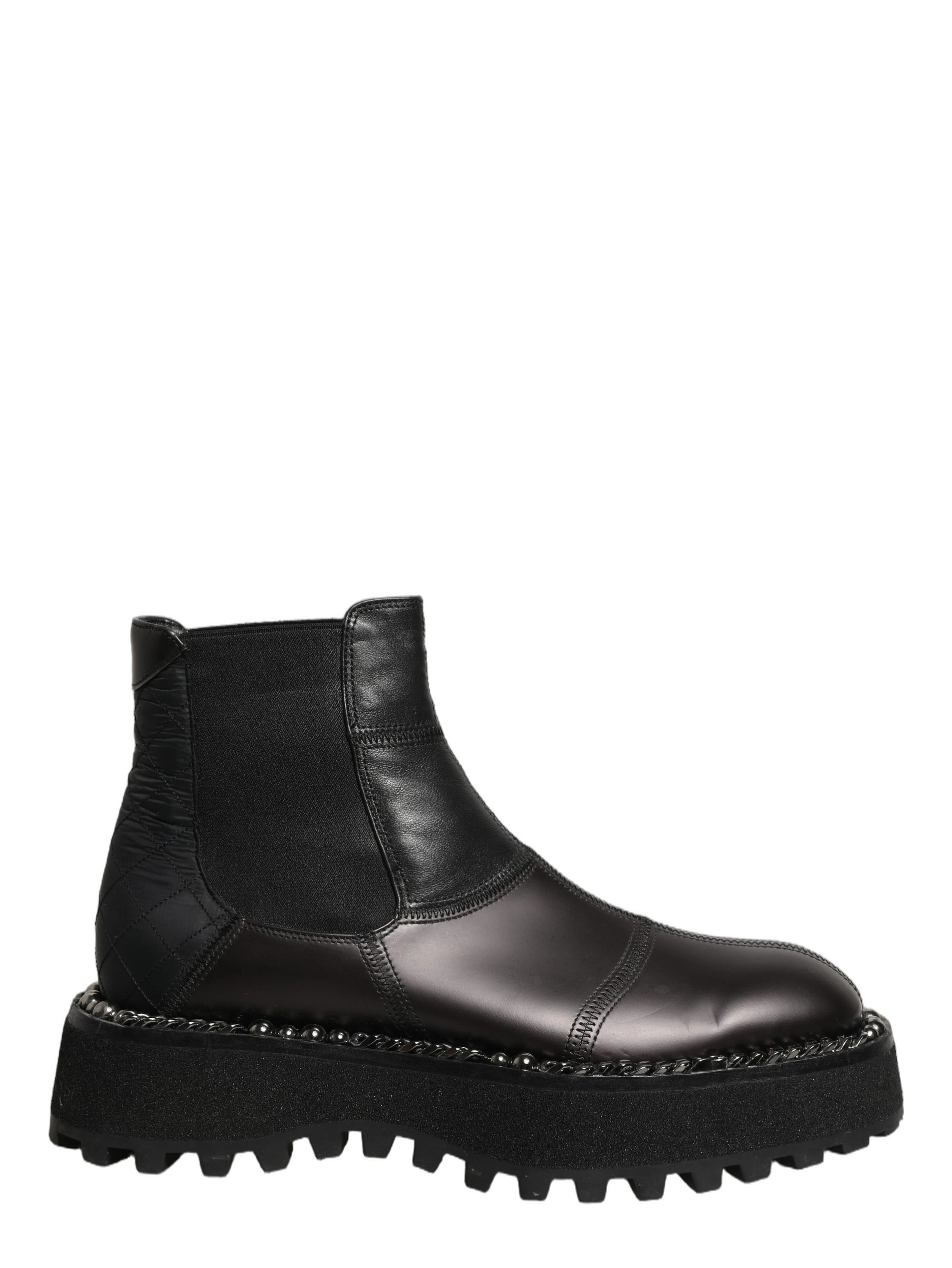 Black Leather Slip On Chelsea Boots Shoes