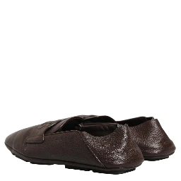 Brown Deerskin Leather Driver Loafers Shoes