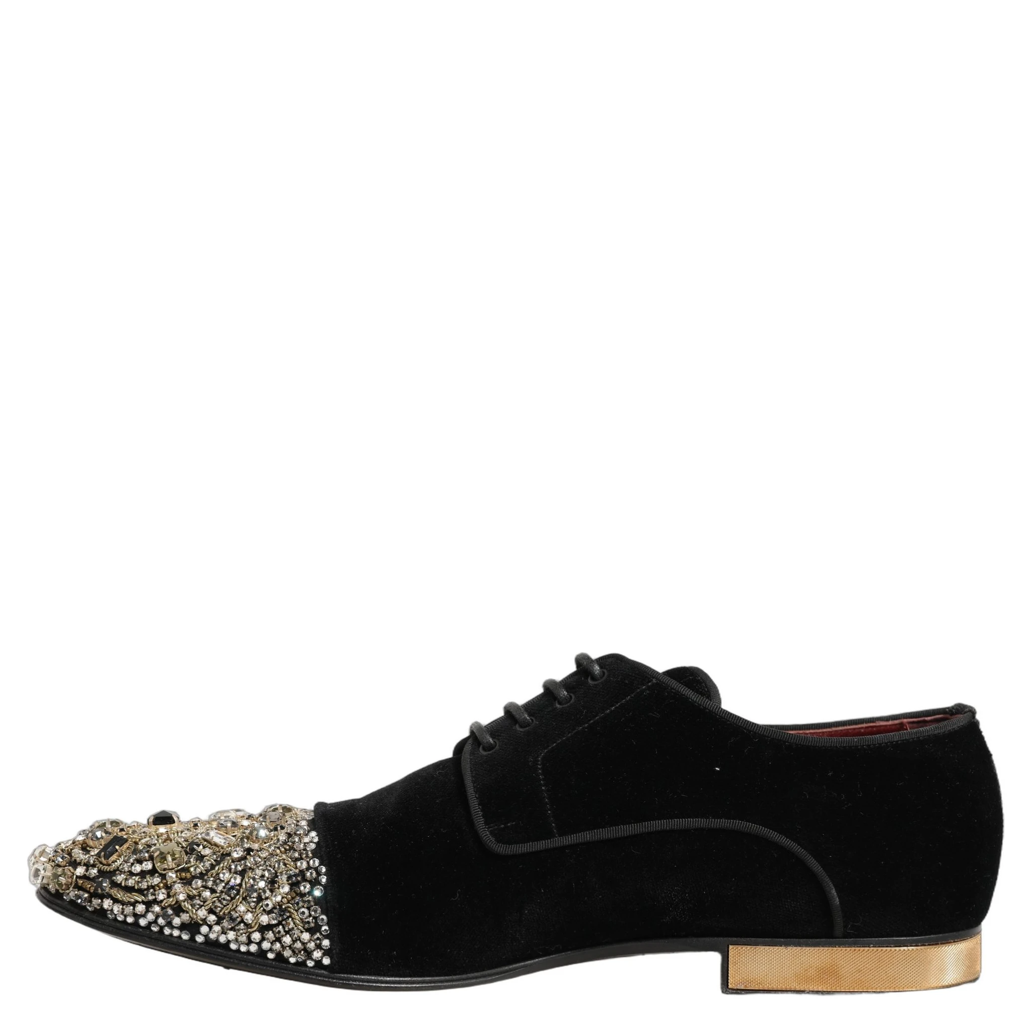 Black Suede Embellished Derby Dress Shoes