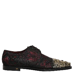 Black Red Embellished Derby Dress Formal Shoes
