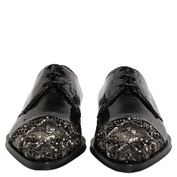 Black Embellished Men Derby Dress Formal Shoes
