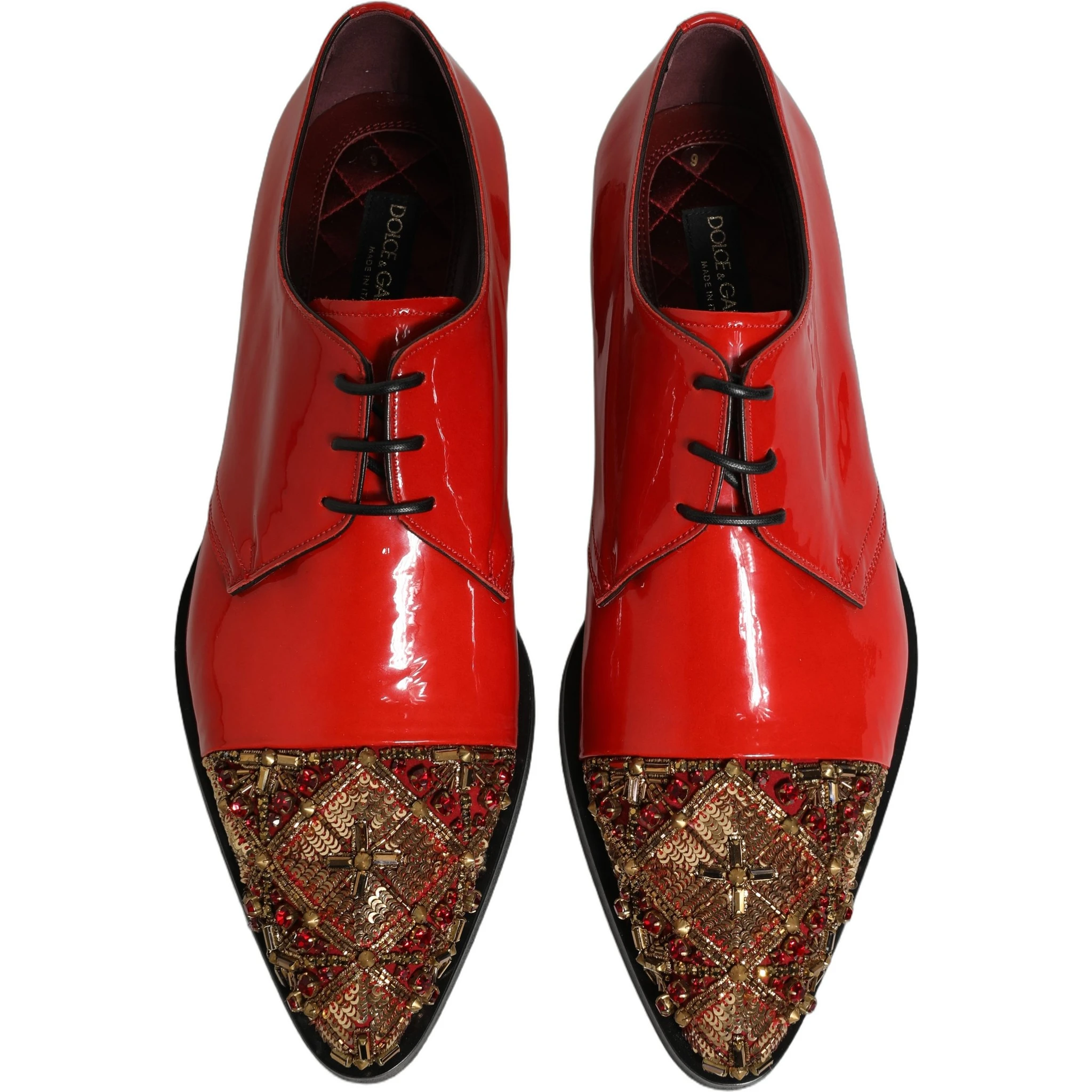 Red Embellished Men Derby Dress Formal Shoes