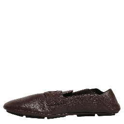 Brown Deerskin Leather Driver Loafers Shoes