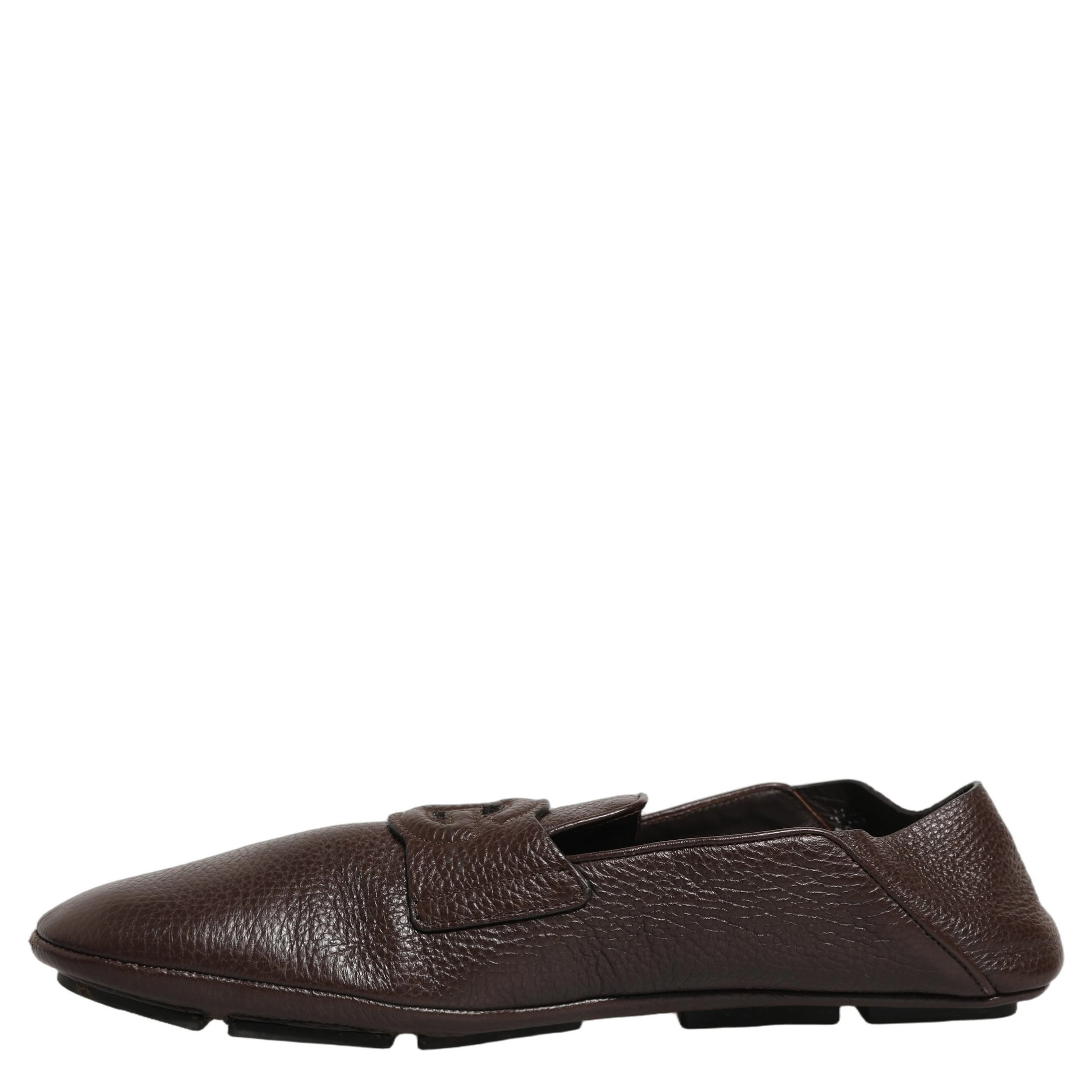 Brown Deerskin Leather Driver Loafers Shoes