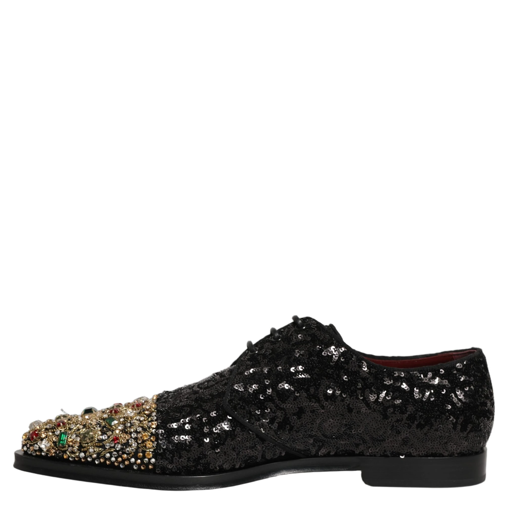 Black Sequin Embellished Men Derby Dress Shoes