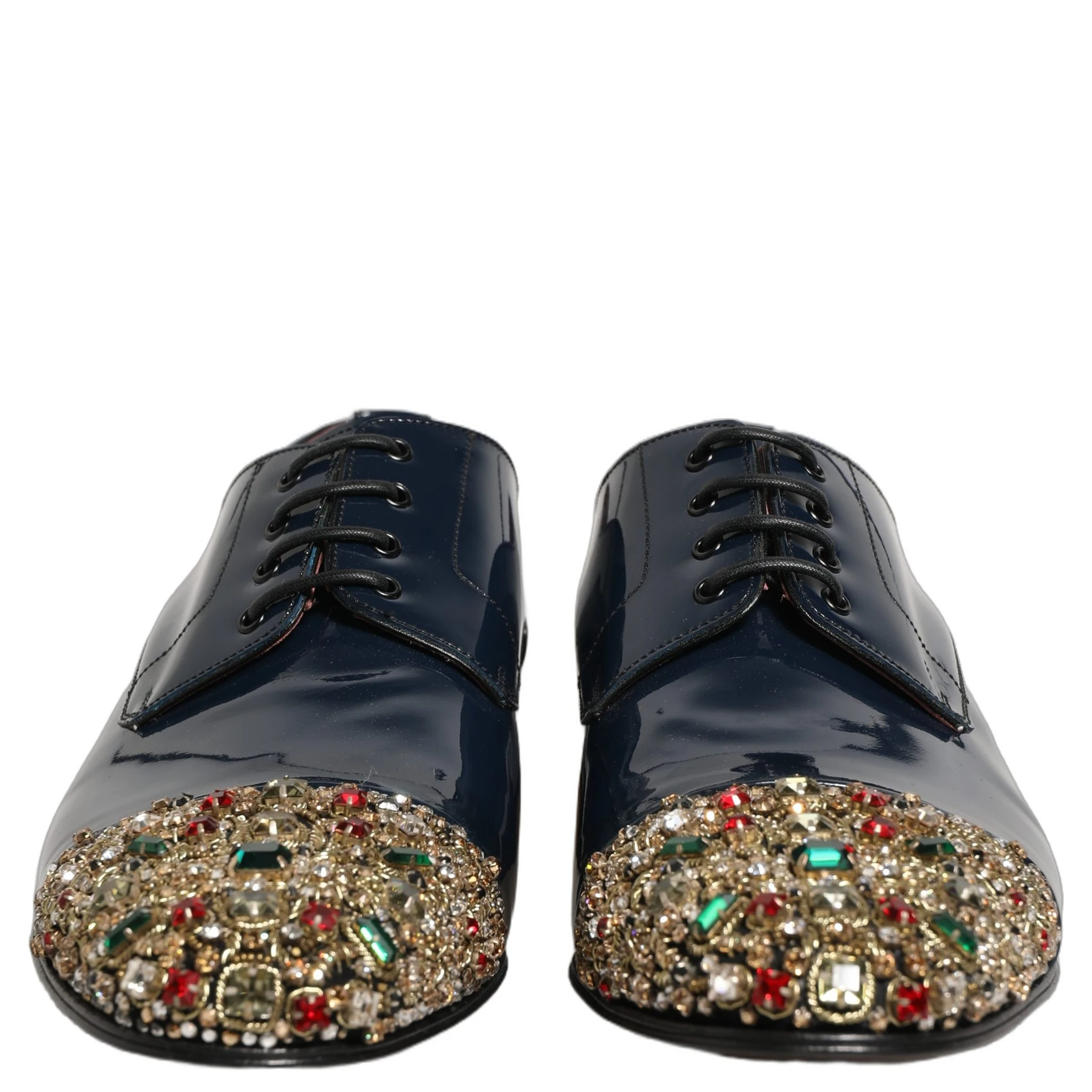 Blue Embellished Men Derby Dress Formal Shoes