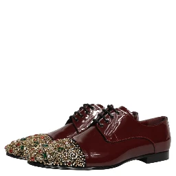 Maroon Embellished Derby Dress Formal Shoes