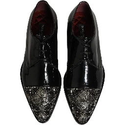 Black Embellished Men Derby Dress Formal Shoes