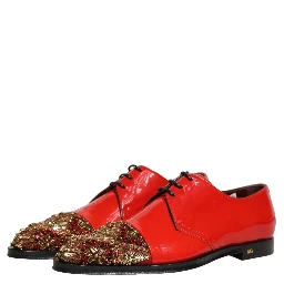 Red Embellished Men Derby Dress Formal Shoes