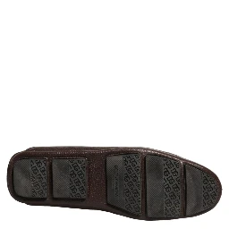 Brown Deerskin Leather Driver Loafers Shoes