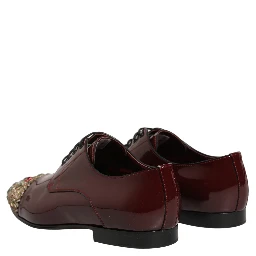 Maroon Embellished Derby Dress Formal Shoes