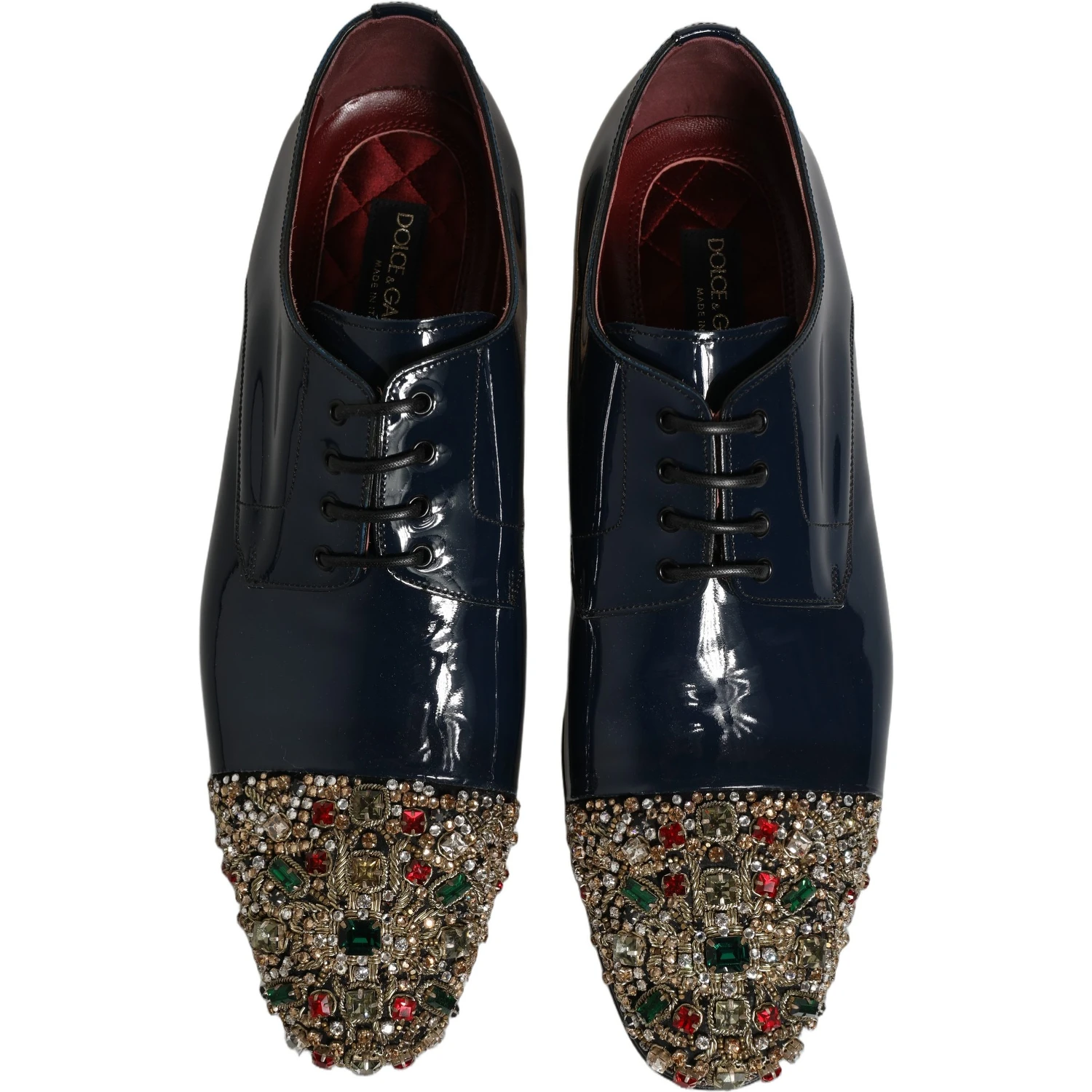 Blue Embellished Men Derby Dress Formal Shoes
