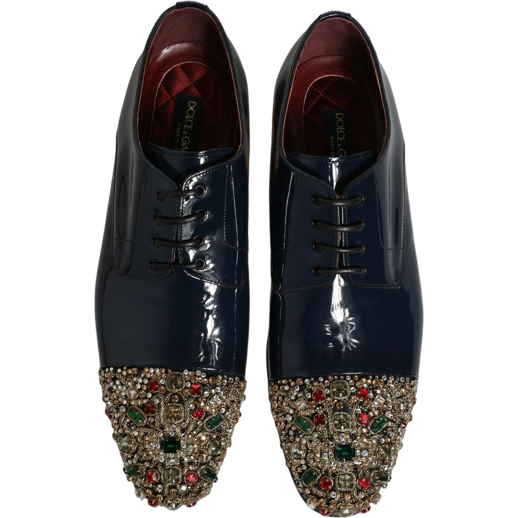 Blue Embellished Men Derby Dress Formal Shoes