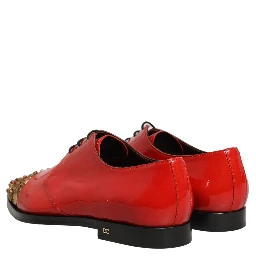 Red Embellished Men Derby Dress Formal Shoes