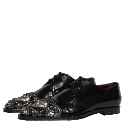 Black Embellished Men Derby Dress Formal Shoes