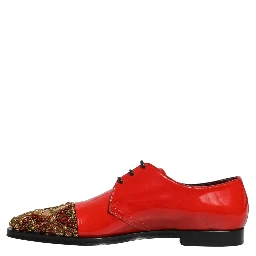 Red Embellished Men Derby Dress Formal Shoes