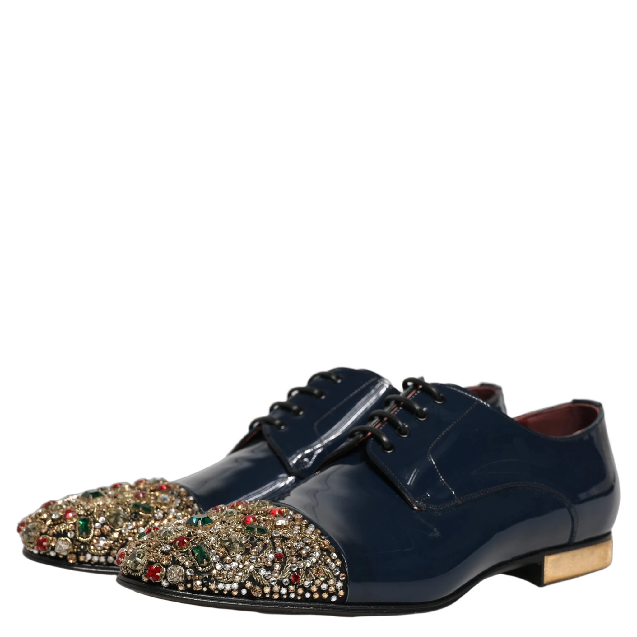Blue Embellished Men Derby Dress Formal Shoes