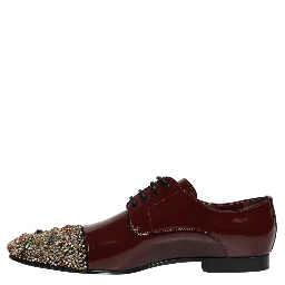 Maroon Embellished Derby Dress Formal Shoes