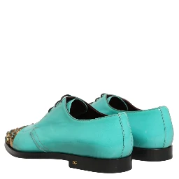Aqua Blue Embellished Derby Dress Formal Shoes