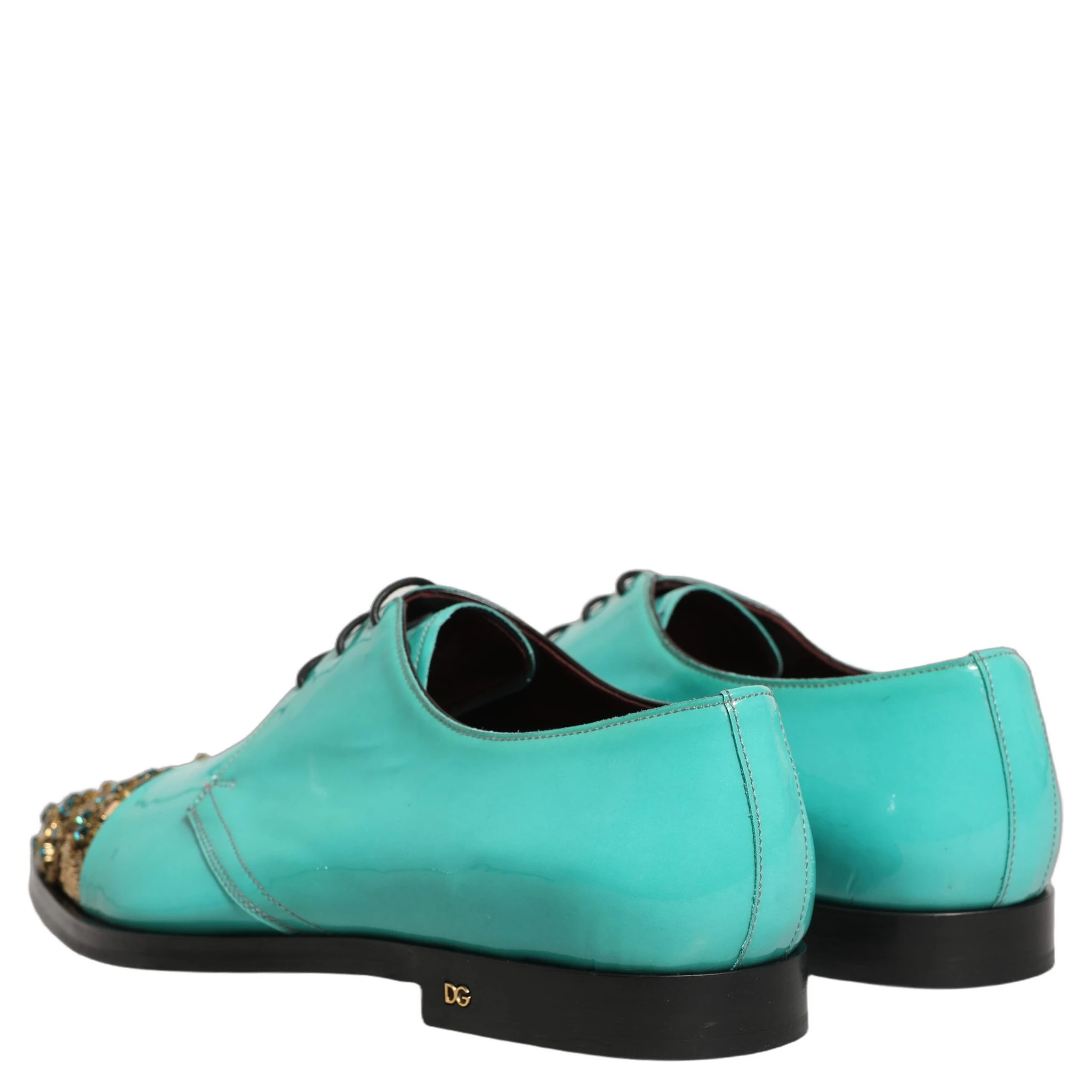 Aqua Blue Embellished Derby Dress Formal Shoes