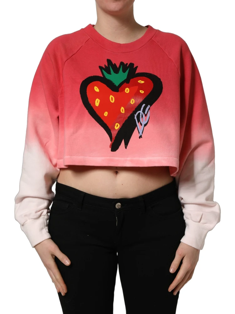 Multicolor StrawberryPrint Sweatshirt Sweater
