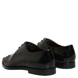 Black Embellished Men Derby Dress Formal Shoes