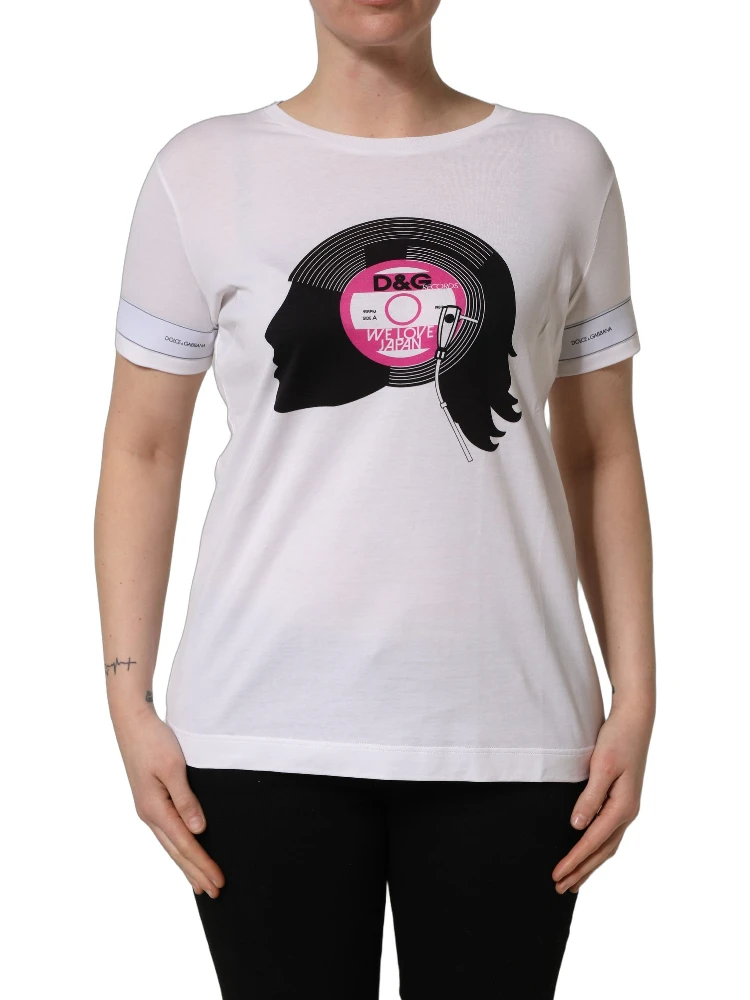White D&G WE LOVE JAPAN Print Cotton T-shirt alternative