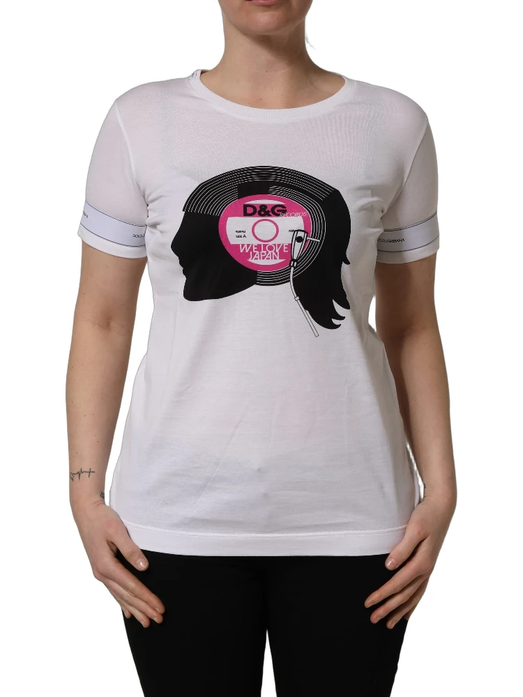 White D&G WE LOVE JAPAN Print Cotton T-shirt alternative
