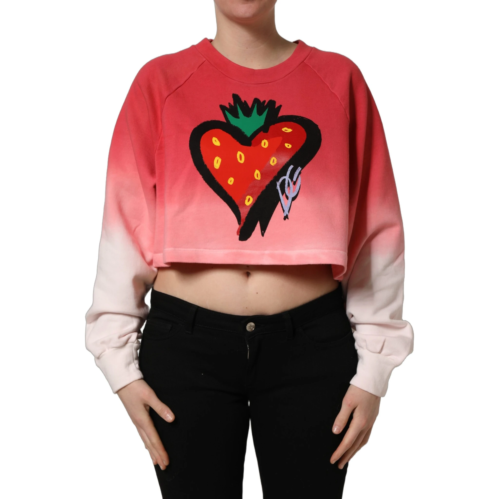 Multicolor StrawberryPrint Sweatshirt Sweater