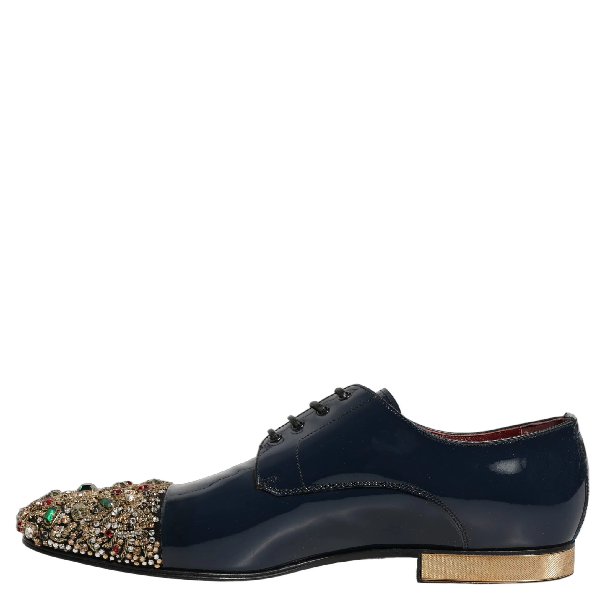 Blue Embellished Men Derby Dress Formal Shoes