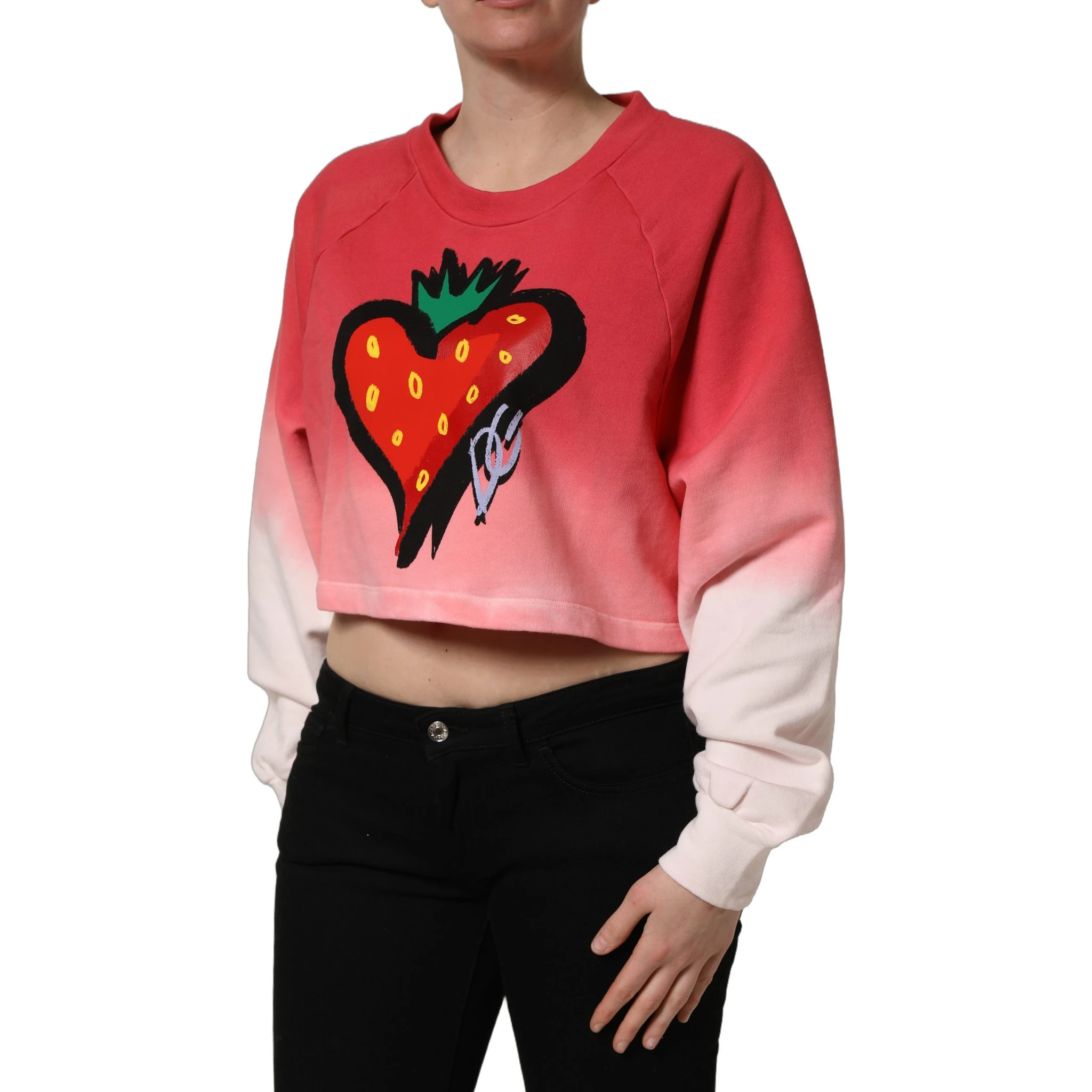 Multicolor StrawberryPrint Sweatshirt Sweater