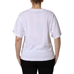 White Cotton DG Logo Patch Crew Neck T-shirt