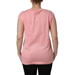 Pink Cotton DG Logo Round Neck Tank T-shirt