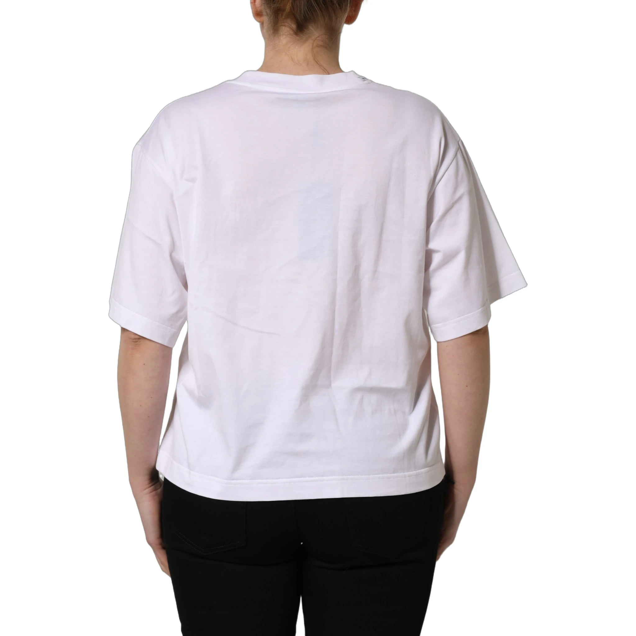 White Italia Flag Patch Round Neck T-shirt