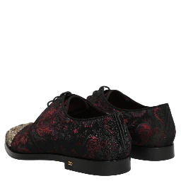 Black Red Embellished Derby Dress Formal Shoes