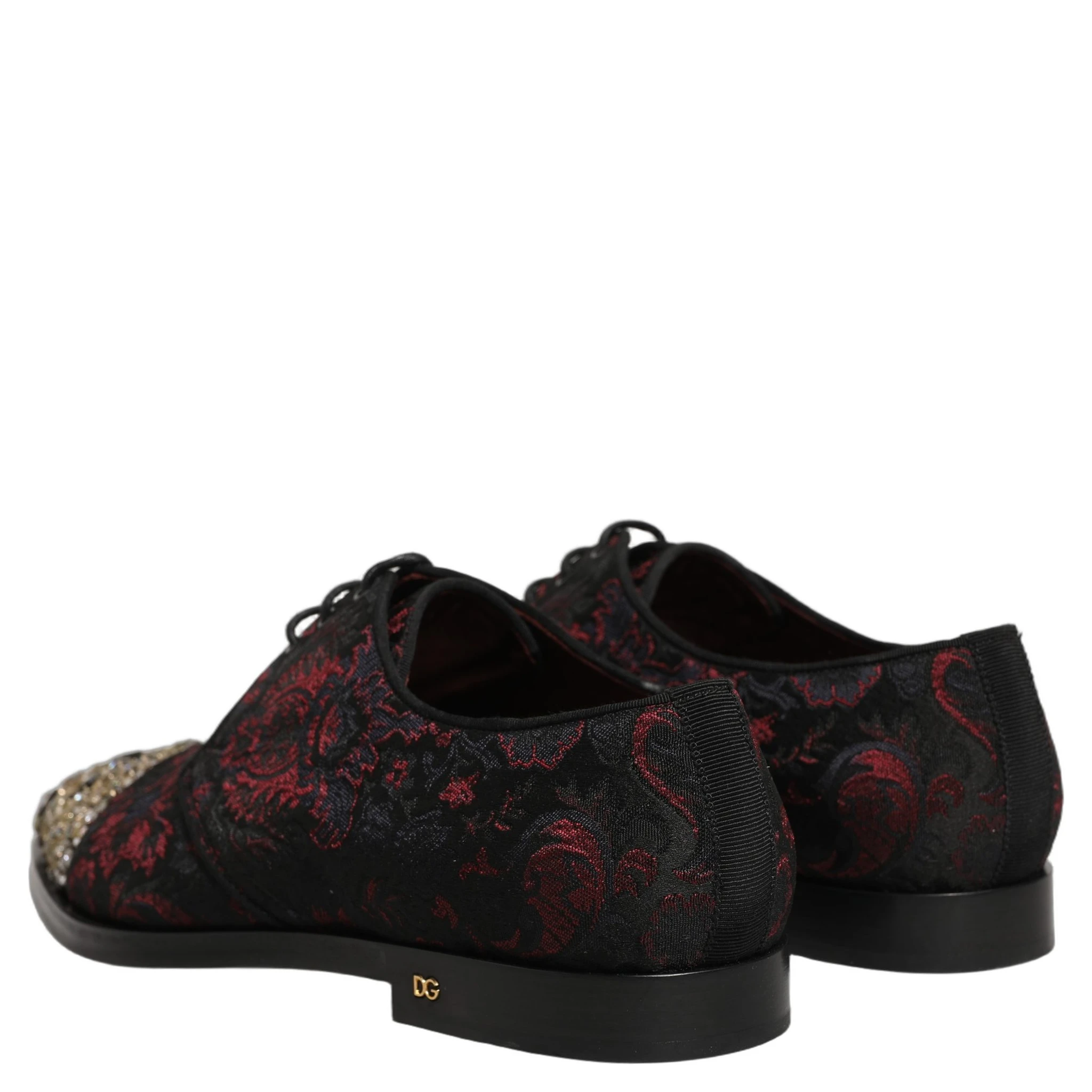 Black Red Embellished Derby Dress Formal Shoes