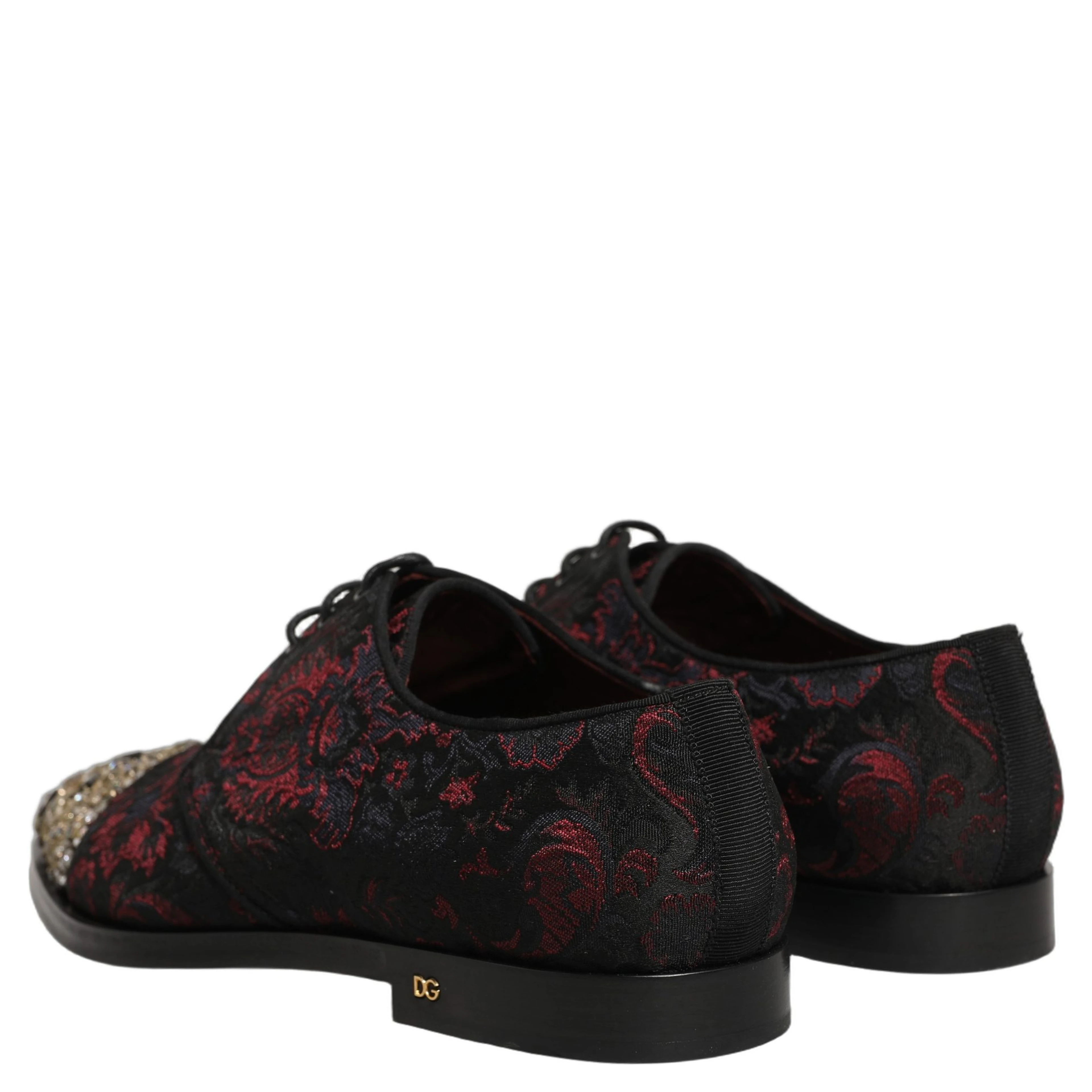 Black Red Embellished Derby Dress Formal Shoes